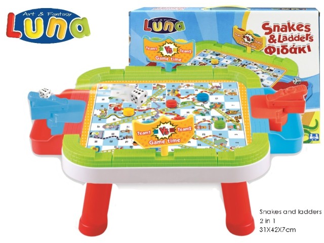 TABLE SNAKES&LADDER 2 IN 1 31X42X7CM LUNA