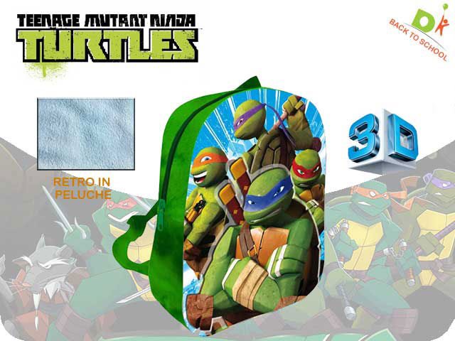 ZAINO IN PELUCHE CON FRONTALE IN 3D 31 CM NINJA T.
