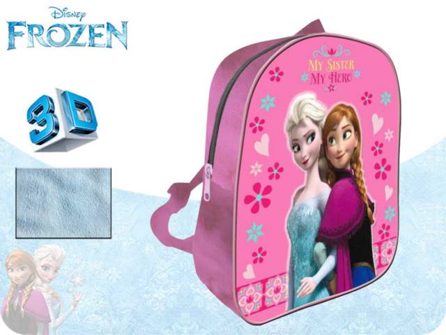 ZAINO IN PELUCHE CON FRONTALE IN 3D 31 CM FROZEN