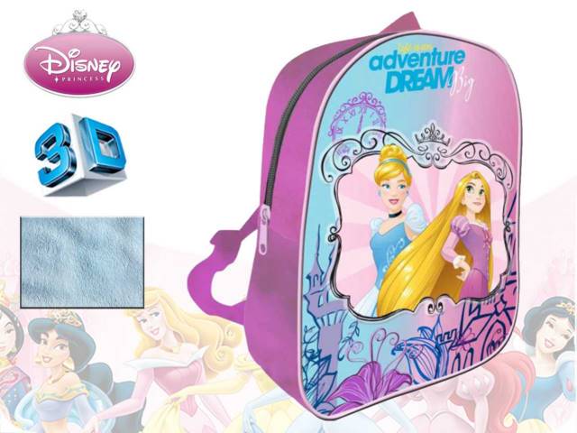 ZAINO IN PELUCHE CON FRONTALE IN 3D 31 CM PRINCESS