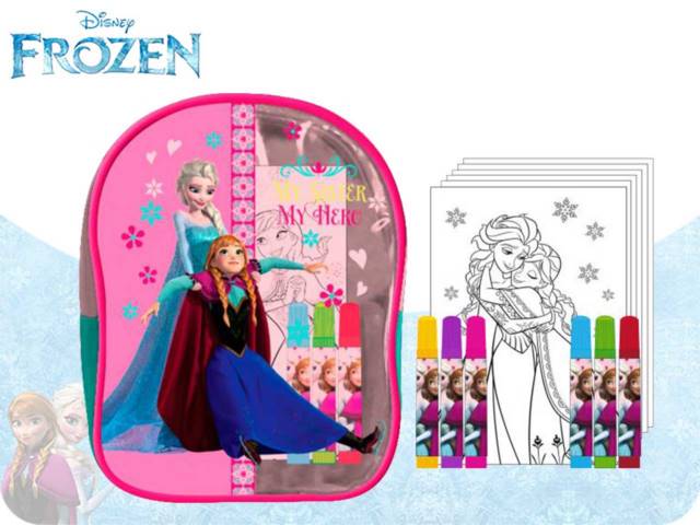 SET ZAINO SEMITRASP. 24X19X8CM + SET DA COLORARE FROZEN