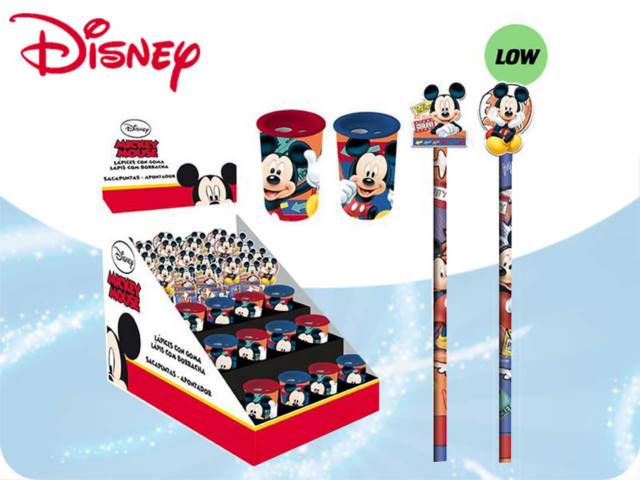 DISPLAY 48 PZ (12 TEMPERAMATITE C/SERBATOIO + 36 MATITE CON GOMMA SAGOMATA) MICKEY