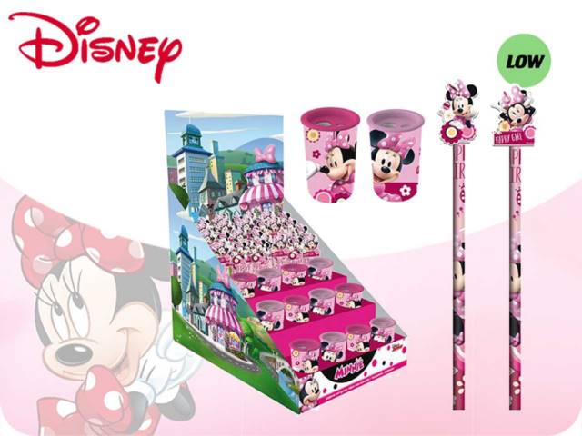 DISPLAY 48 PZ (12 TEMPERAMATITE C/SERBATOIO + 36 MATITE CON GOMMA SAGOMATA) MINNIE