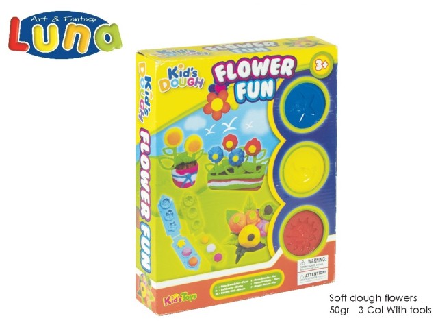 PLASTILINA FIORI 3 COLORI CON STAMPI 50GR LUNA