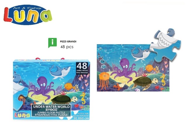 PUZZLE IN FONDO AL MARE 48PCS 90X60CM LUNA