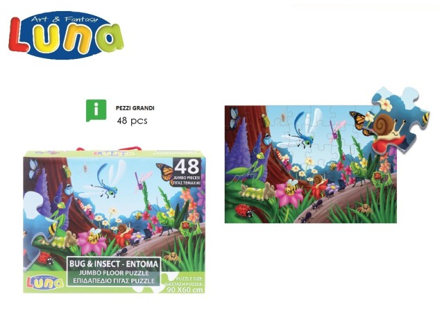 PUZZLE INSETTI 48PCS 90X60CM LUNA