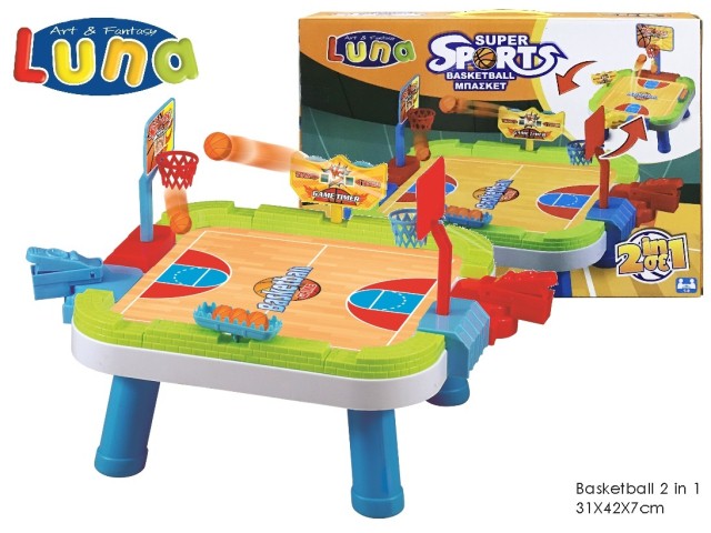 TABLE BASKETBALL 2 IN 1 31X42X7CM LUNA