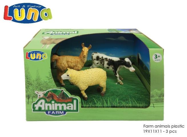 FARM ANIMALS 19X11X11CM 3PCS LUNA