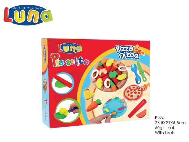 SOFT DOUGH PIZZA 60gr ? 3 COLOURS WITH MOULDS LUNA