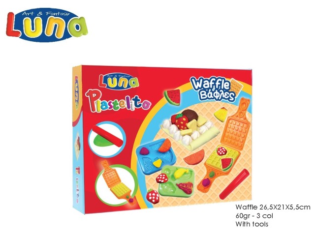 SOFT DOUGH WAFFLE 60gr ? 3 COLOURS WITH MOULDS LUNA