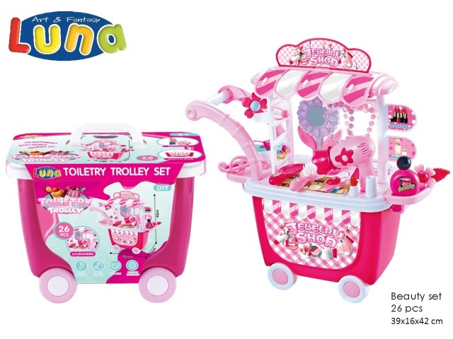 IL TROLLEY DEL MAKEUP 25,5X16X22CM 26PCS LUNA