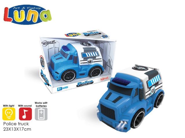 AUTO POLIZIA CON LUCI E SUONI 23x13x17CM LUNA
