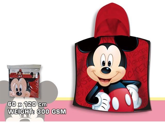PONCHO MARE 100% COTONE 120X60 CM MICKEY