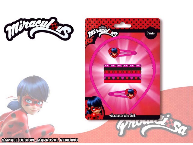 BLISTER 9 PEZZI ACCESSORI PER CAPELLI LADYBUG