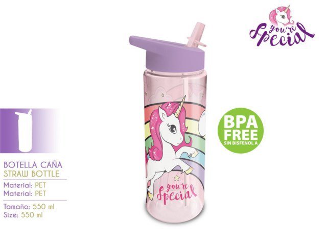 BORRACCIA CON CANNUCCIA 550ML UNICORNO PH