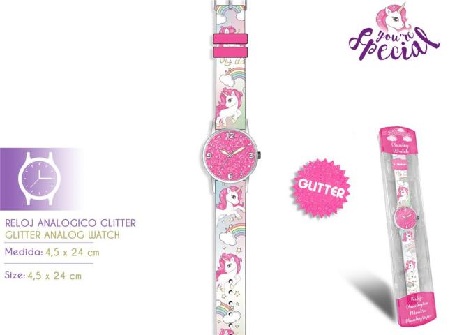 OROLOGIO ANALOGICO GLITTER UNICORNO