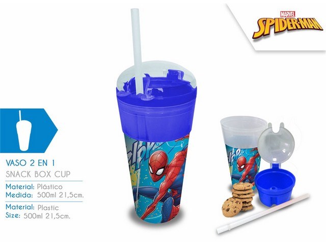 BICCHIERE CONTENITORE 2 IN 1 SPIDERMAN PH