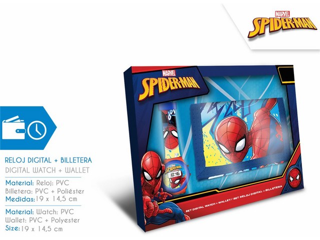 SET OROLOGIO DIGITALE + PORTAFOGLI SPIDER-MAN