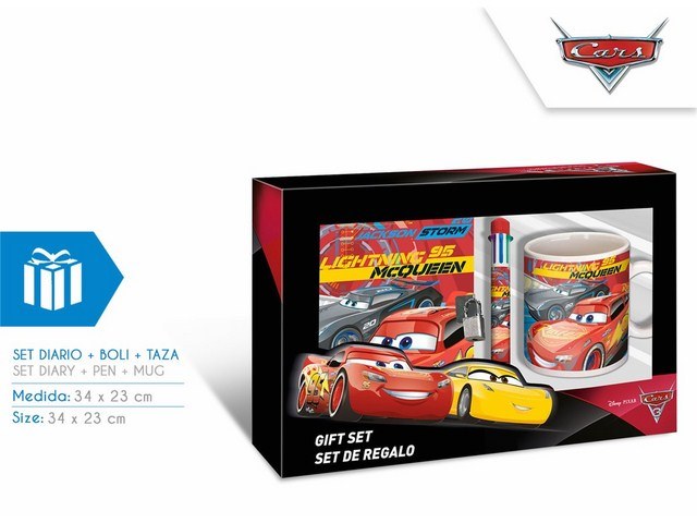 SET DIARIO+PENNA+TAZZA CARS 3