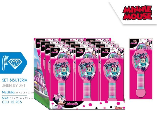 SET SPAZZOLA CON ELASTICI MINNIE DISPLAY 12 U