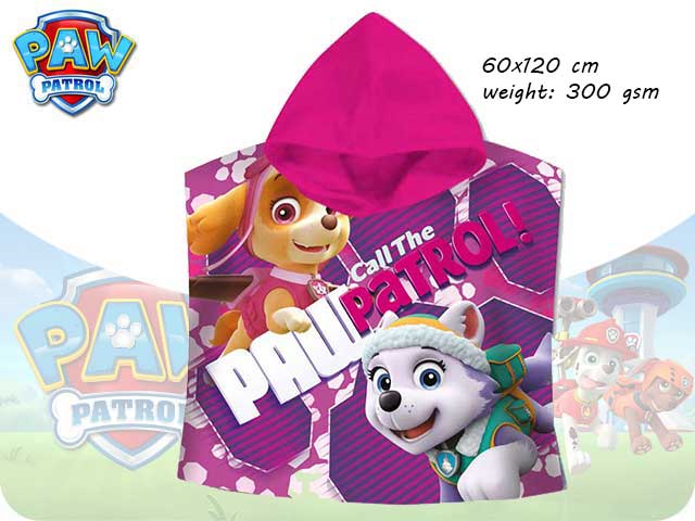 PONCHO MARE 100% COTONE 120X60 CM SKY PAW PATROL