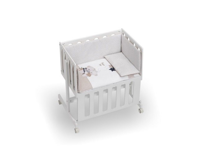 MINICULLA CO-SLEEPING MINANA 55X85X90 CM BEIGE CON TESSUTO 100% COTONE VOLAMOS BABY BEIGE