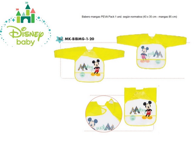 BAVAGLINO CON MANICHE 43X35 CM MANICHE 85CM MICKEY