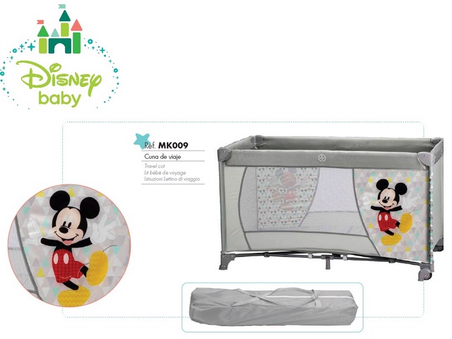 LETTINO VIAGGIO 120 X60 CON RUOTE MICKEY