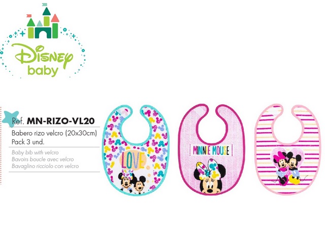 BAVAGLINO PLASTIFICATO IN SPUGNA CONF 3PZ 20X30 CM MINNIE