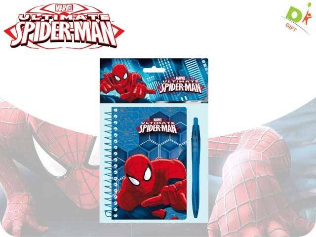 BLISTER NOTEBOOK E PENNA CON PIUMA SPIDERMAN
