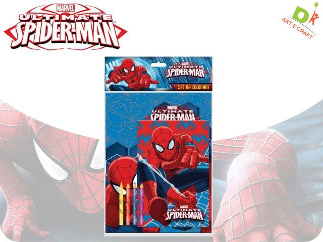 ALBUM DOPPIO A4/A5 DA COLORARE CON 4 COLORI SPIDERMAN
