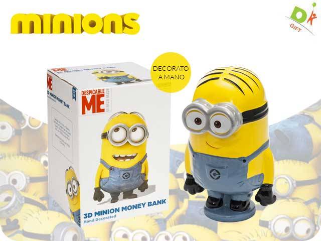 SALVADANAIO 3D IN CERAMICA MINIONS IN CONF. REGALO MIS.13X13X22 CM