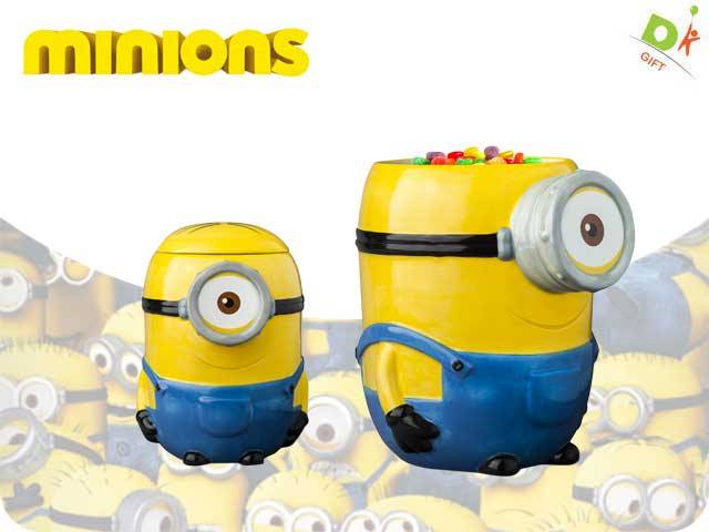 PORTABISCOTTI IN CERAMICA MINIONS IN CONF. REGALO MIS.24X15X15