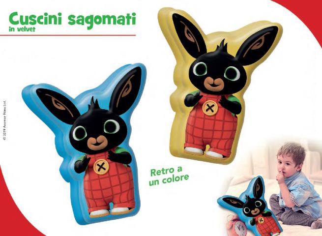 CUSCINO SAGOMATO 2D AZZURRO-GIALLO ASS.TI 40X6CM BING