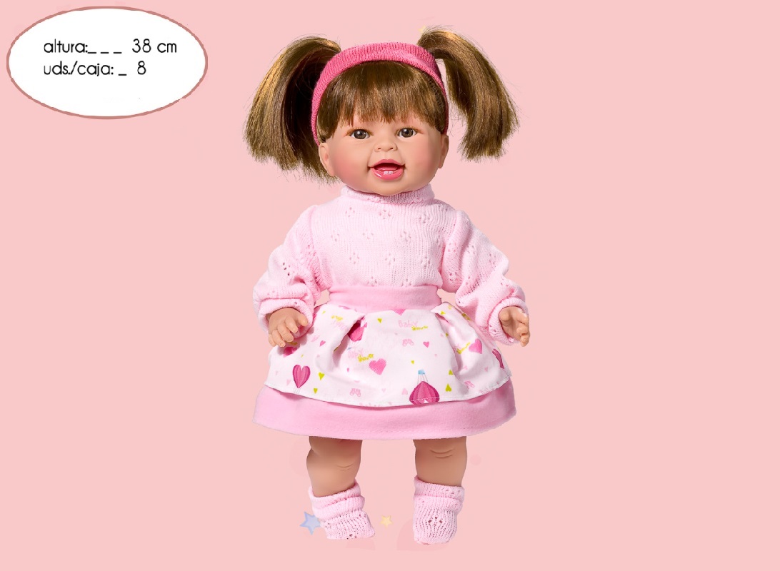 BAMBOLA MORBIDA MARIA CON VESTITO ROSA 38 CM C/VOCE SCAT.SINGOLA