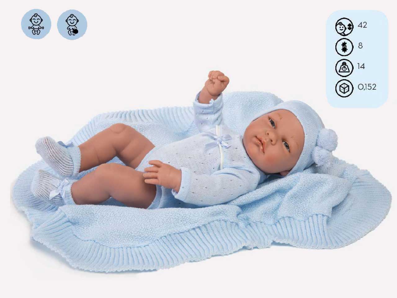 BAMBOLOTTO CON COPERTA AZZURRA 42 CM SCAT.SING