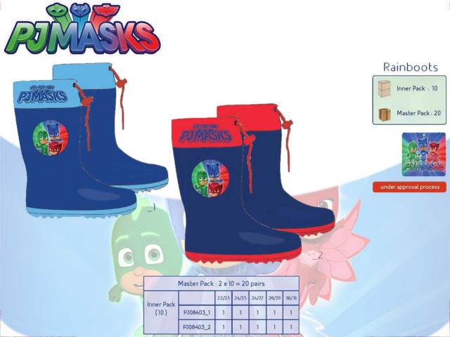 STIVALI PIOGGIA PJ MASKS (2 COLORI TG. 22-31)