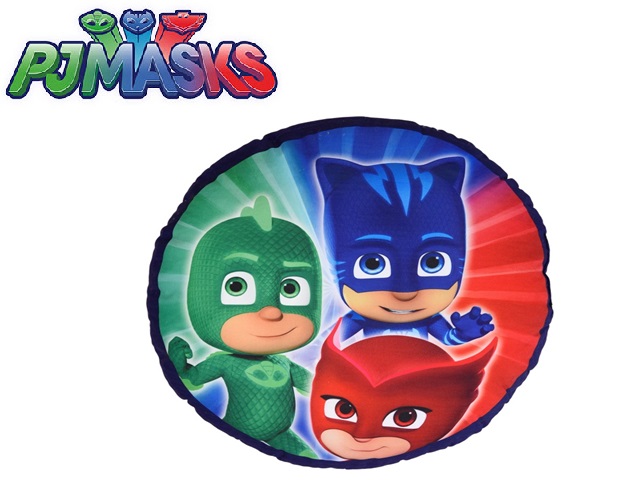 CUSCINO PJ MASKS 40CM ROTONDO STAMPA SU 2 LATI 100% MICROFIBRA