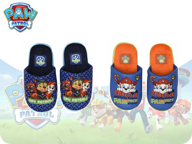 PANTOFOLE 100% POLYESTER (2 COLORI TG.25/32) PAW PATROL