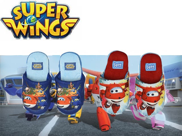 PANTOFOLE 100% POLYESTER (2 COLORI TG.25/32) SUPER WINGS