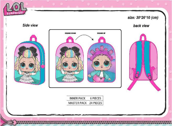 ZAINO ASILO 30X26X10 CM SEQUIN LOL SURPRISE